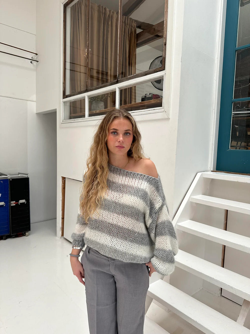 Amoura Stripe Knit – Grey